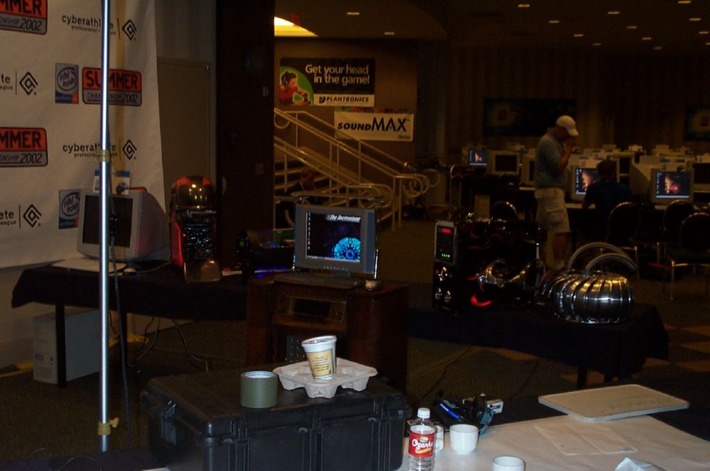 Casemod15 some of the cases on display for a tv crew